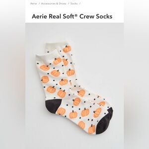 Aerie Real Soft Pumpkin Crew Socks- Women’s